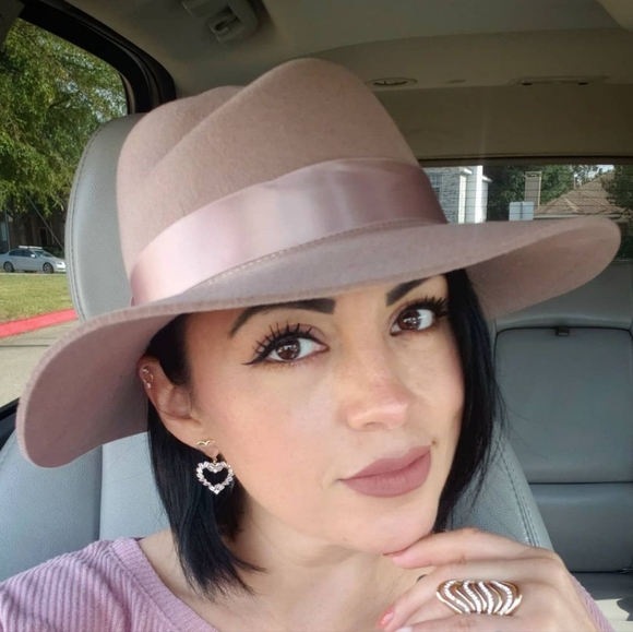 Accessories - Satin Trim Wool Felt Tulip Crown Hat